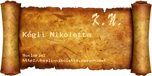 Kégli Nikoletta névjegykártya