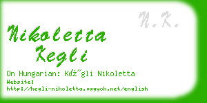 nikoletta kegli business card